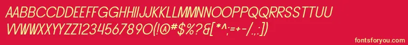 SfButtacupLetteringOblique Font – Yellow Fonts on Red Background