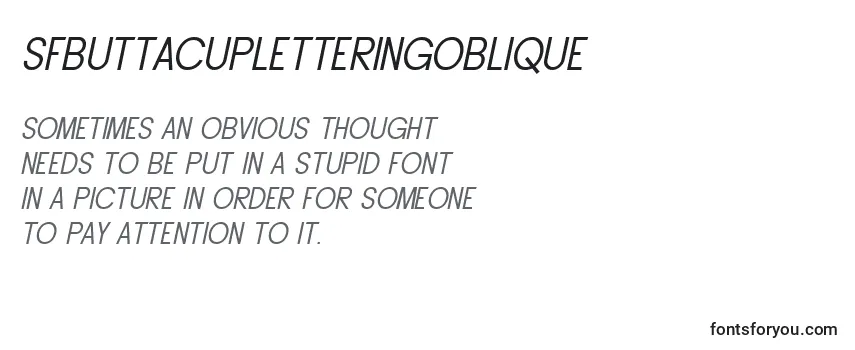 Review of the SfButtacupLetteringOblique Font