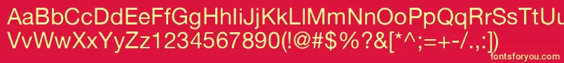 Altehaasgroteskregular Font – Yellow Fonts on Red Background