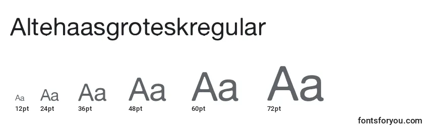 Размеры шрифта Altehaasgroteskregular