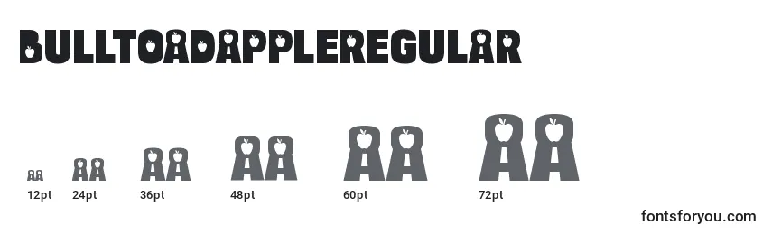 Размеры шрифта BulltoadappleRegular
