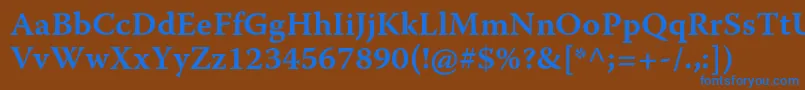 WarnockproSemiboldcapt Font – Blue Fonts on Brown Background