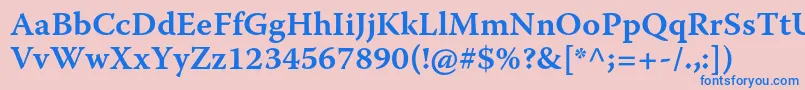 WarnockproSemiboldcapt Font – Blue Fonts on Pink Background