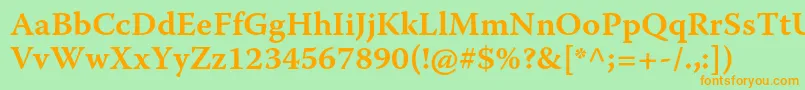 WarnockproSemiboldcapt Font – Orange Fonts on Green Background