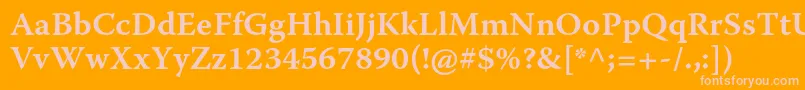 WarnockproSemiboldcapt Font – Pink Fonts on Orange Background