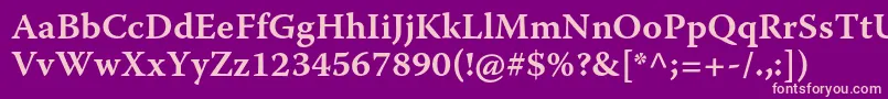 WarnockproSemiboldcapt Font – Pink Fonts on Purple Background