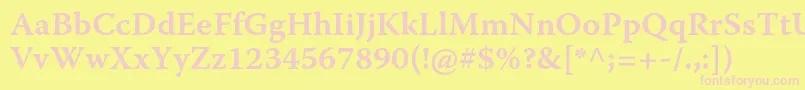 WarnockproSemiboldcapt Font – Pink Fonts on Yellow Background