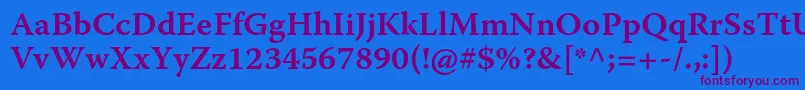 WarnockproSemiboldcapt Font – Purple Fonts on Blue Background