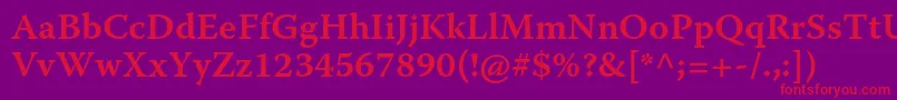 WarnockproSemiboldcapt Font – Red Fonts on Purple Background