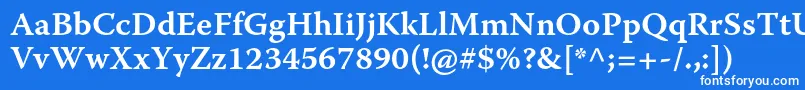 WarnockproSemiboldcapt Font – White Fonts on Blue Background