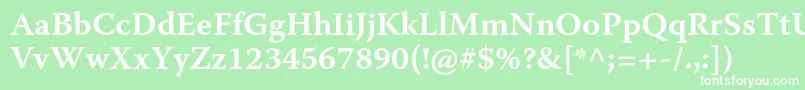 WarnockproSemiboldcapt Font – White Fonts on Green Background