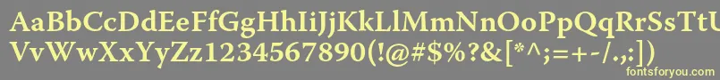 WarnockproSemiboldcapt Font – Yellow Fonts on Gray Background