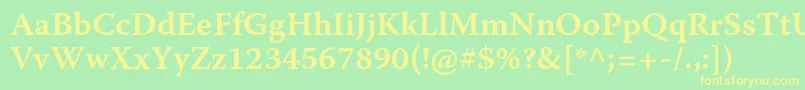 WarnockproSemiboldcapt Font – Yellow Fonts on Green Background