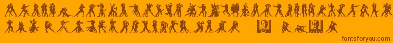 TangomaniacsLtNight Font – Brown Fonts on Orange Background
