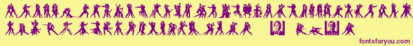 TangomaniacsLtNight Font – Purple Fonts on Yellow Background