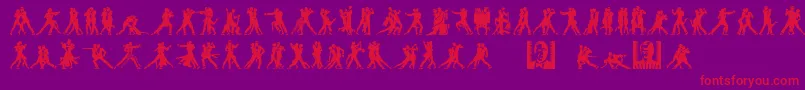 TangomaniacsLtNight-Schriftart – Rote Schriften auf violettem Hintergrund