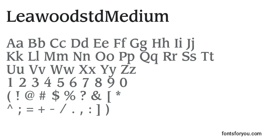 LeawoodstdMediumフォント–アルファベット、数字、特殊文字