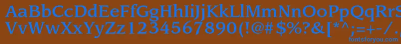 Czcionka LeawoodstdMedium – niebieskie czcionki na brązowym tle