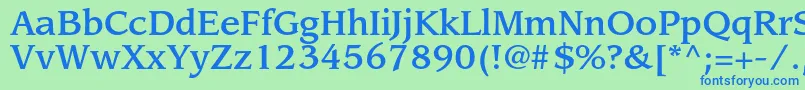 LeawoodstdMedium Font – Blue Fonts on Green Background