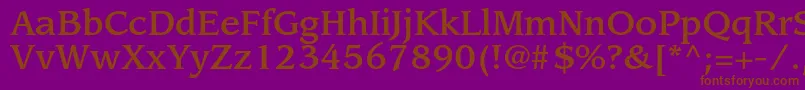 Шрифт LeawoodstdMedium – коричневые шрифты на фиолетовом фоне