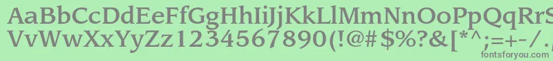 フォントLeawoodstdMedium – 緑の背景に灰色の文字