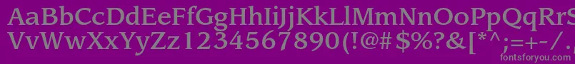 フォントLeawoodstdMedium – 紫の背景に灰色の文字