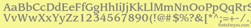 LeawoodstdMedium Font – Gray Fonts on Yellow Background