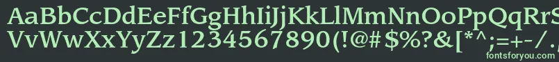 フォントLeawoodstdMedium – 黒い背景に緑の文字