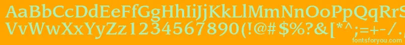 LeawoodstdMedium Font – Green Fonts on Orange Background