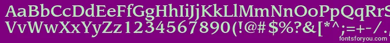 LeawoodstdMedium Font – Green Fonts on Purple Background