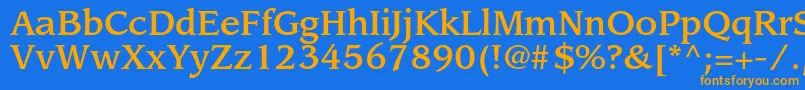 LeawoodstdMedium Font – Orange Fonts on Blue Background
