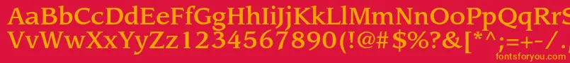 LeawoodstdMedium Font – Orange Fonts on Red Background