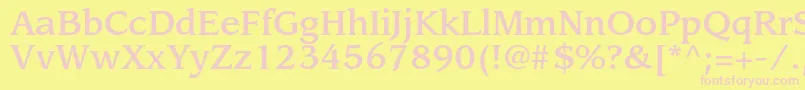 LeawoodstdMedium Font – Pink Fonts on Yellow Background