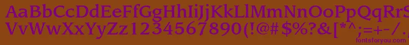 LeawoodstdMedium Font – Purple Fonts on Brown Background
