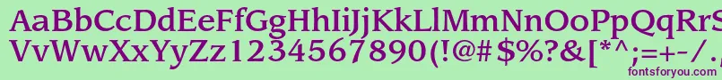 LeawoodstdMedium-fontti – violetit fontit vihreällä taustalla