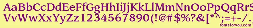 LeawoodstdMedium Font – Purple Fonts on Yellow Background