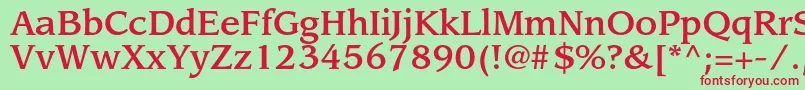 LeawoodstdMedium Font – Red Fonts on Green Background