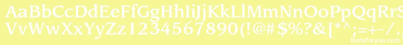 LeawoodstdMedium-fontti – valkoiset fontit keltaisella taustalla