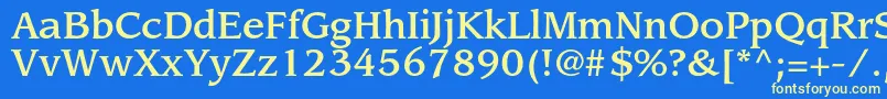 LeawoodstdMedium Font – Yellow Fonts on Blue Background