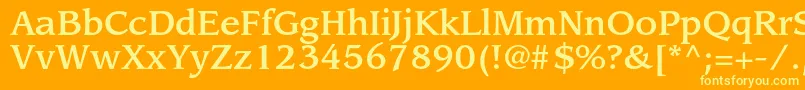 LeawoodstdMedium Font – Yellow Fonts on Orange Background
