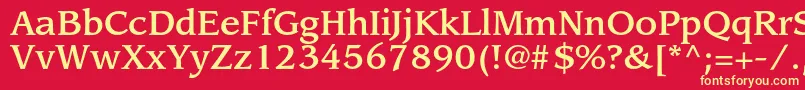 LeawoodstdMedium-fontti – keltaiset fontit punaisella taustalla
