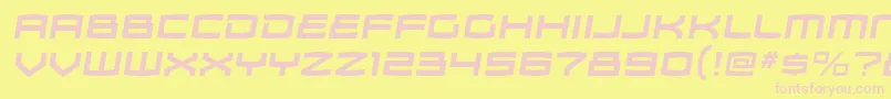 ZosmargBolditalic-fontti – vaaleanpunaiset fontit keltaisella taustalla