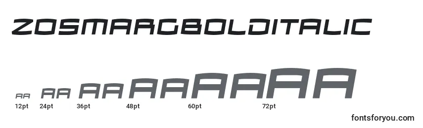 ZosmargBolditalic Font Sizes