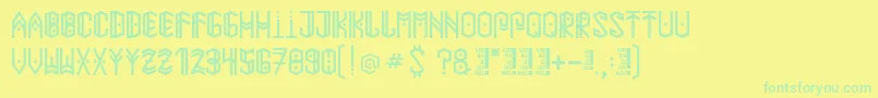 Paihuenmapuche Font – Green Fonts on Yellow Background
