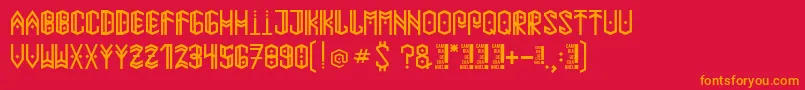 Paihuenmapuche Font – Orange Fonts on Red Background