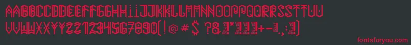 Paihuenmapuche-Schriftart – Rote Schriften auf schwarzem Hintergrund