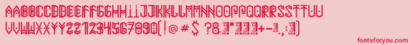 Czcionka Paihuenmapuche – czerwone czcionki na różowym tle