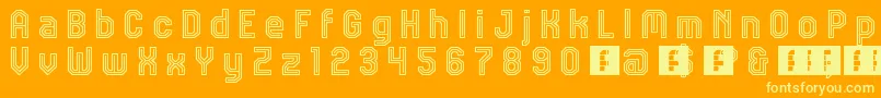 JdTalk-Schriftart – Gelbe Schriften auf orangefarbenem Hintergrund