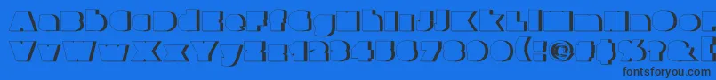 Parafuseultrablackshadow Font – Black Fonts on Blue Background