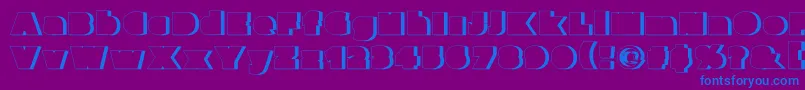 Fonte Parafuseultrablackshadow – fontes azuis em um fundo violeta